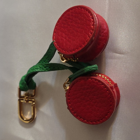 Cherry Leather Bag Charm NWOT - Picture 3 of 5